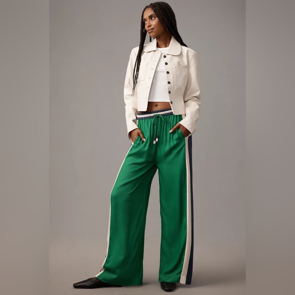 FARM Rio Wide-Leg Twill Trackpants